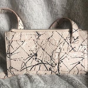Splatter paint baby pink crossbody bag